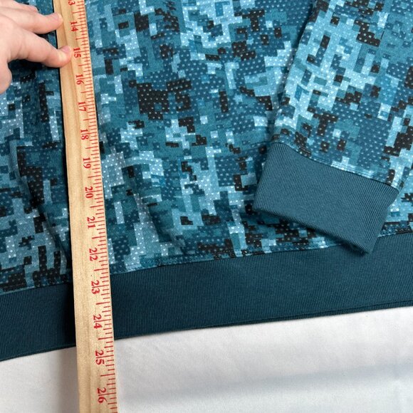 Ideology Boys L Sweatshirt Pixelated Camo Pullover Active Blue Black Warm NWT - Picture 4 of 8
